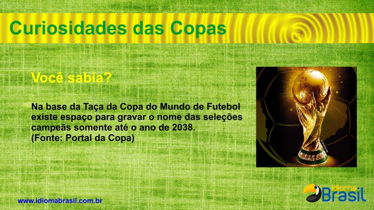 Curiosidades da Copa -Taça